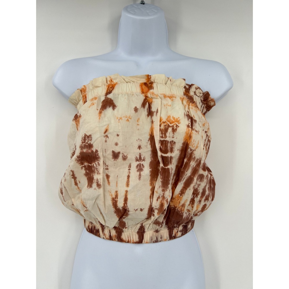 Stark X Brown Orange Tie Dye Strapless Tube Top Small S Boho Festival Coastal - Picture 10 of 10